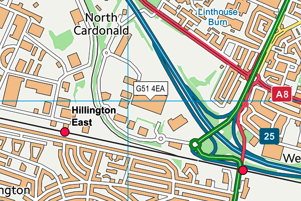 G51 4EA map - OS VectorMap District (Ordnance Survey)