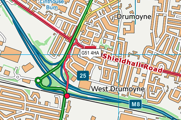 G51 4HA map - OS VectorMap District (Ordnance Survey) G51 4HA map - OS VectorMap District (Ordnance Survey)