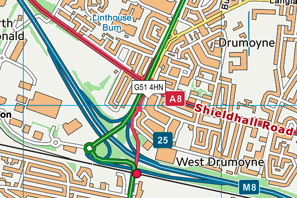 G51 4HN map - OS VectorMap District (Ordnance Survey) G51 4HN map - OS VectorMap District (Ordnance Survey)