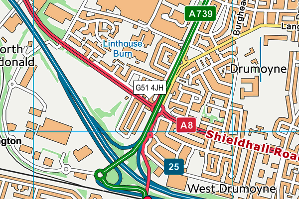 G51 4JH map - OS VectorMap District (Ordnance Survey) G51 4JH map - OS VectorMap District (Ordnance Survey)