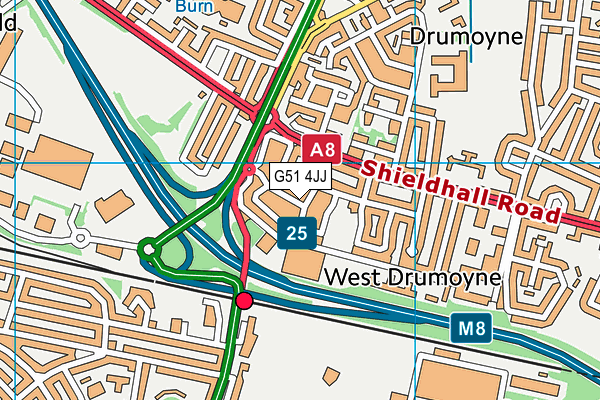 G51 4JJ map - OS VectorMap District (Ordnance Survey)