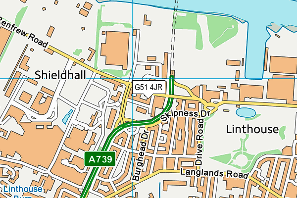 G51 4JR map - OS VectorMap District (Ordnance Survey) G51 4JR map - OS VectorMap District (Ordnance Survey)