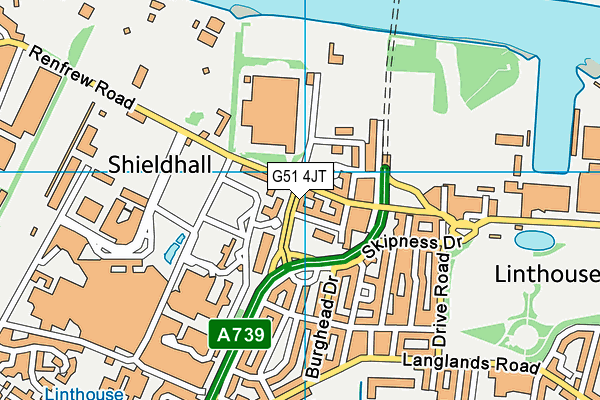 G51 4JT map - OS VectorMap District (Ordnance Survey) G51 4JT map - OS VectorMap District (Ordnance Survey)