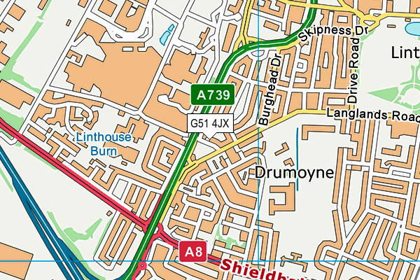 G51 4JX map - OS VectorMap District (Ordnance Survey) G51 4JX map - OS VectorMap District (Ordnance Survey)