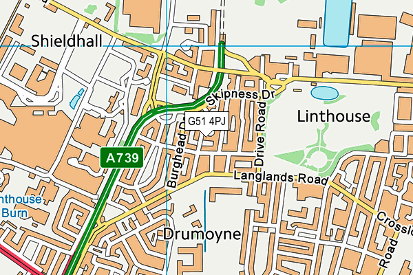 G51 4PJ map - OS VectorMap District (Ordnance Survey)