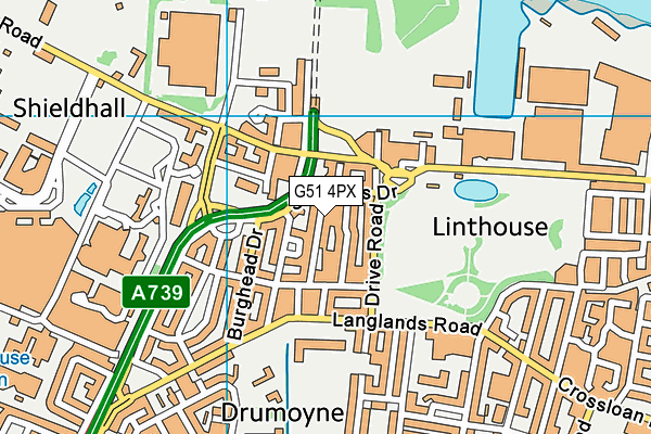 G51 4PX map - OS VectorMap District (Ordnance Survey)