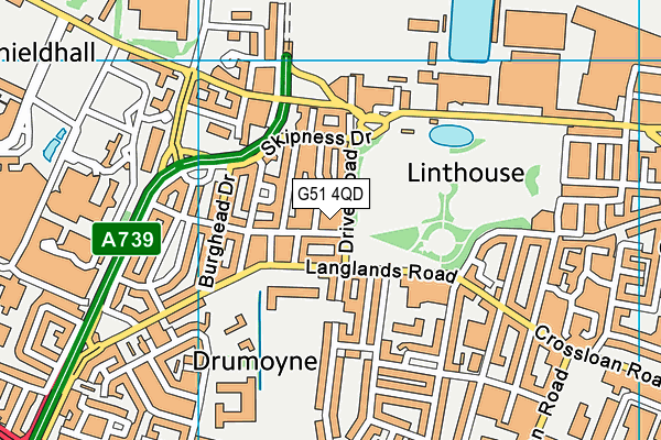 G51 4QD map - OS VectorMap District (Ordnance Survey)