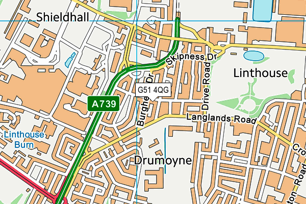 G51 4QG map - OS VectorMap District (Ordnance Survey) G51 4QG map - OS VectorMap District (Ordnance Survey)