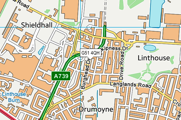 G51 4QH map - OS VectorMap District (Ordnance Survey) G51 4QH map - OS VectorMap District (Ordnance Survey)