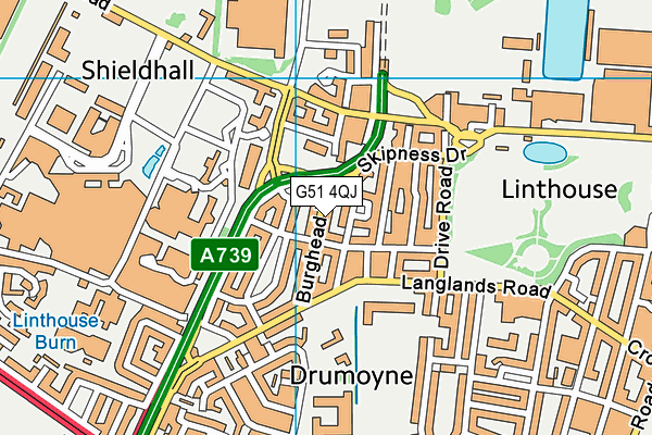 G51 4QJ map - OS VectorMap District (Ordnance Survey) G51 4QJ map - OS VectorMap District (Ordnance Survey)