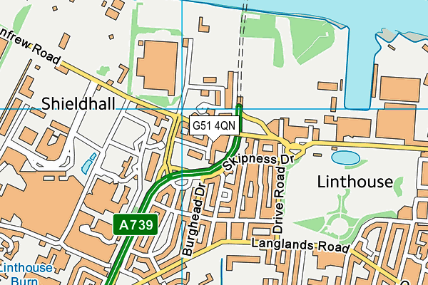 G51 4QN map - OS VectorMap District (Ordnance Survey) G51 4QN map - OS VectorMap District (Ordnance Survey)