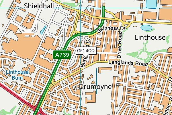 G51 4QQ map - OS VectorMap District (Ordnance Survey)