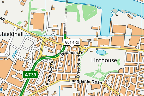 G51 4RU map - OS VectorMap District (Ordnance Survey)