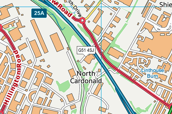 G51 4SJ map - OS VectorMap District (Ordnance Survey)