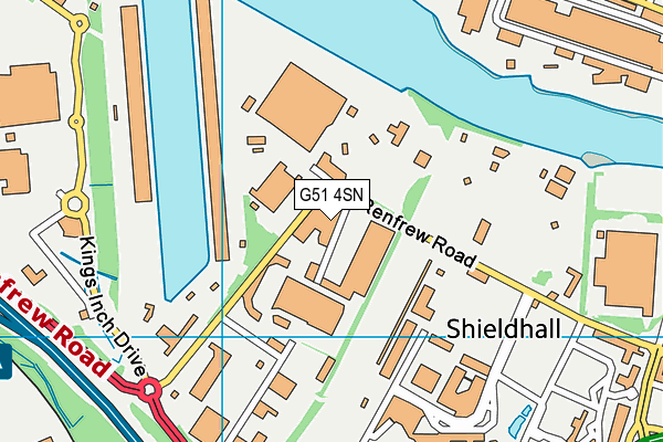 G51 4SN map - OS VectorMap District (Ordnance Survey)
