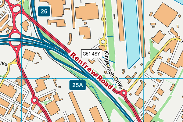 G51 4SY map - OS VectorMap District (Ordnance Survey)