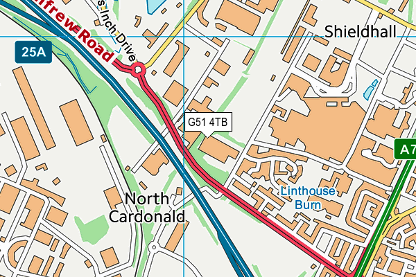G51 4TB map - OS VectorMap District (Ordnance Survey)