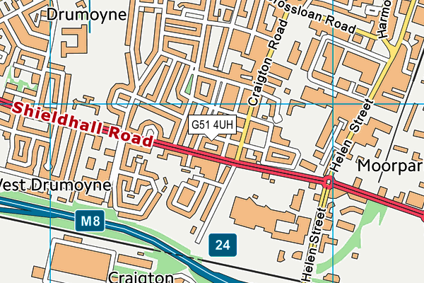 G51 4UH map - OS VectorMap District (Ordnance Survey) G51 4UH map - OS VectorMap District (Ordnance Survey)