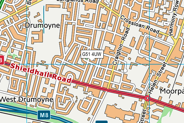 G51 4UW map - OS VectorMap District (Ordnance Survey)