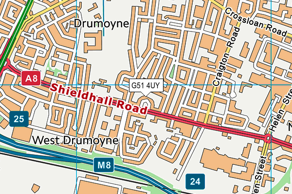 G51 4UY map - OS VectorMap District (Ordnance Survey) G51 4UY map - OS VectorMap District (Ordnance Survey)