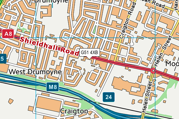 G51 4XB map - OS VectorMap District (Ordnance Survey) G51 4XB map - OS VectorMap District (Ordnance Survey)