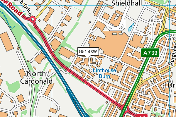 G51 4XW map - OS VectorMap District (Ordnance Survey) G51 4XW map - OS VectorMap District (Ordnance Survey)