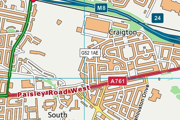 G52 1AE map - OS VectorMap District (Ordnance Survey) G52 1AE map - OS VectorMap District (Ordnance Survey)