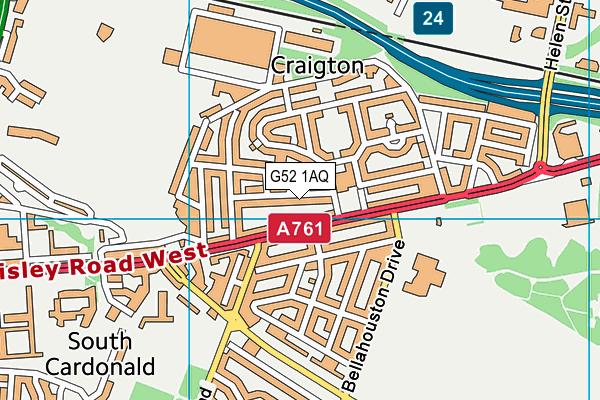 G52 1AQ map - OS VectorMap District (Ordnance Survey) G52 1AQ map - OS VectorMap District (Ordnance Survey)