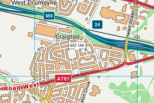 G52 1AX map - OS VectorMap District (Ordnance Survey) G52 1AX map - OS VectorMap District (Ordnance Survey)
