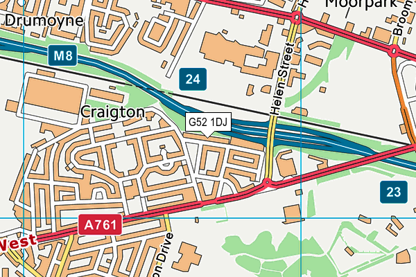 G52 1DJ map - OS VectorMap District (Ordnance Survey) G52 1DJ map - OS VectorMap District (Ordnance Survey)