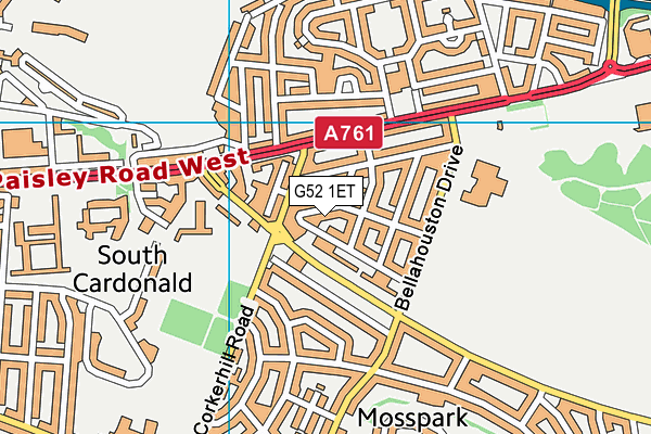 G52 1ET map - OS VectorMap District (Ordnance Survey) G52 1ET map - OS VectorMap District (Ordnance Survey)