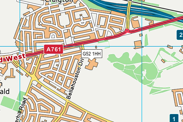 G52 1HH map - OS VectorMap District (Ordnance Survey) G52 1HH map - OS VectorMap District (Ordnance Survey)