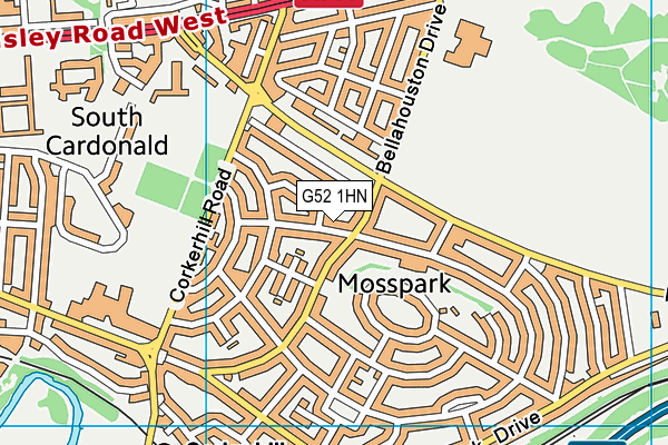 G52 1HN map - OS VectorMap District (Ordnance Survey) G52 1HN map - OS VectorMap District (Ordnance Survey)