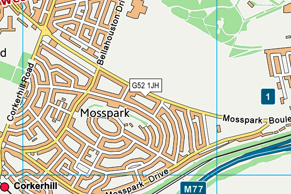 G52 1JH map - OS VectorMap District (Ordnance Survey) G52 1JH map - OS VectorMap District (Ordnance Survey)