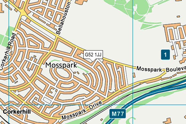G52 1JJ map - OS VectorMap District (Ordnance Survey) G52 1JJ map - OS VectorMap District (Ordnance Survey)