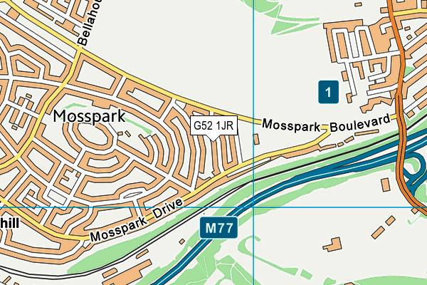 G52 1JR map - OS VectorMap District (Ordnance Survey) G52 1JR map - OS VectorMap District (Ordnance Survey)
