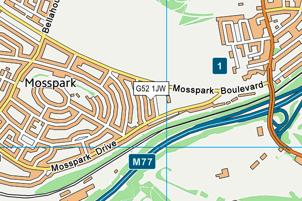 G52 1JW map - OS VectorMap District (Ordnance Survey) G52 1JW map - OS VectorMap District (Ordnance Survey)