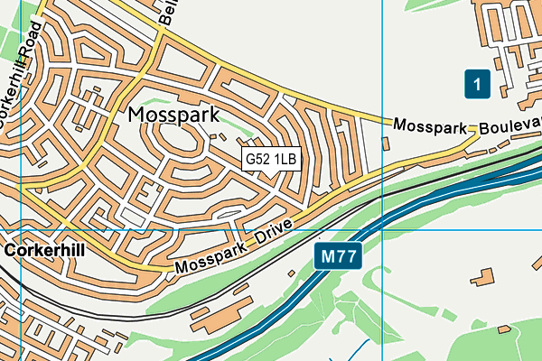 G52 1LB map - OS VectorMap District (Ordnance Survey) G52 1LB map - OS VectorMap District (Ordnance Survey)