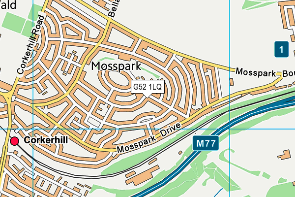 G52 1LQ map - OS VectorMap District (Ordnance Survey)