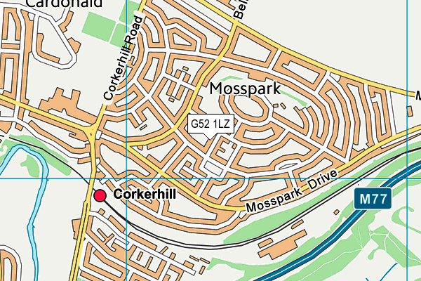 G52 1LZ map - OS VectorMap District (Ordnance Survey) G52 1LZ map - OS VectorMap District (Ordnance Survey)