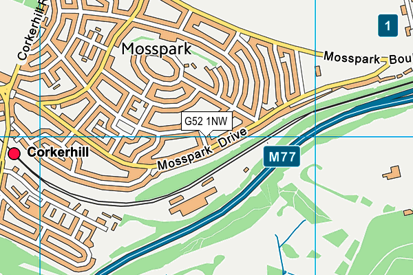 G52 1NW map - OS VectorMap District (Ordnance Survey) G52 1NW map - OS VectorMap District (Ordnance Survey)