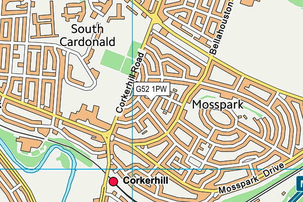 G52 1PW map - OS VectorMap District (Ordnance Survey) G52 1PW map - OS VectorMap District (Ordnance Survey)