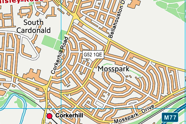 G52 1QE map - OS VectorMap District (Ordnance Survey) G52 1QE map - OS VectorMap District (Ordnance Survey)