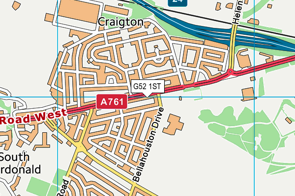 G52 1ST map - OS VectorMap District (Ordnance Survey) G52 1ST map - OS VectorMap District (Ordnance Survey)