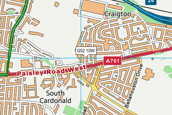 G52 1SW map - OS VectorMap District (Ordnance Survey) G52 1SW map - OS VectorMap District (Ordnance Survey)