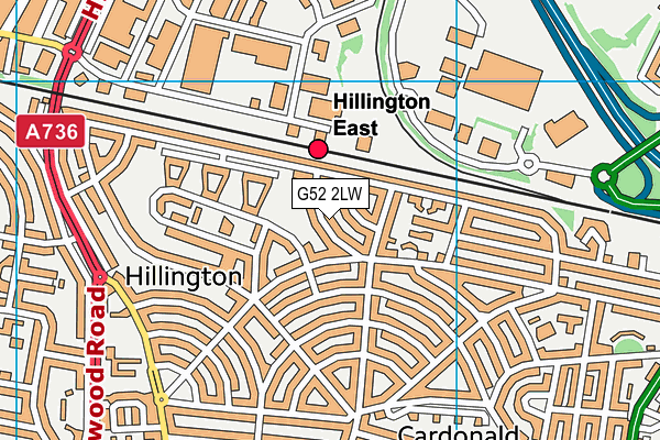 G52 2LW map - OS VectorMap District (Ordnance Survey)
