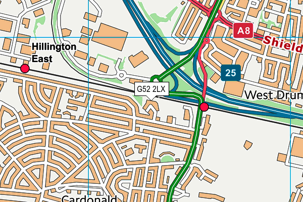 G52 2LX map - OS VectorMap District (Ordnance Survey)
