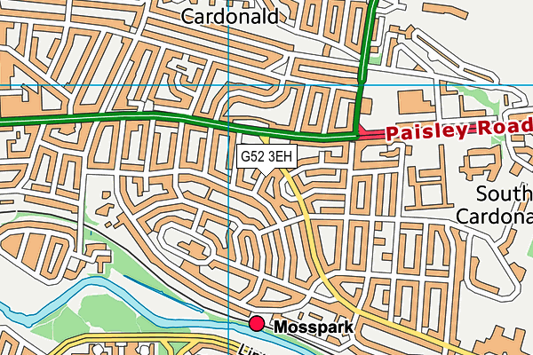 G52 3EH map - OS VectorMap District (Ordnance Survey)
