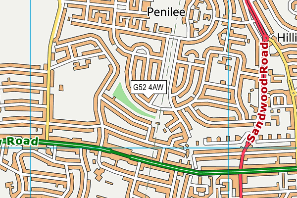 G52 4AW map - OS VectorMap District (Ordnance Survey)