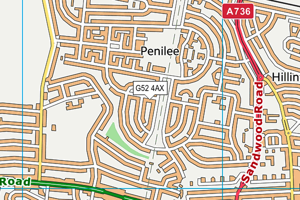 G52 4AX map - OS VectorMap District (Ordnance Survey) G52 4AX map - OS VectorMap District (Ordnance Survey)